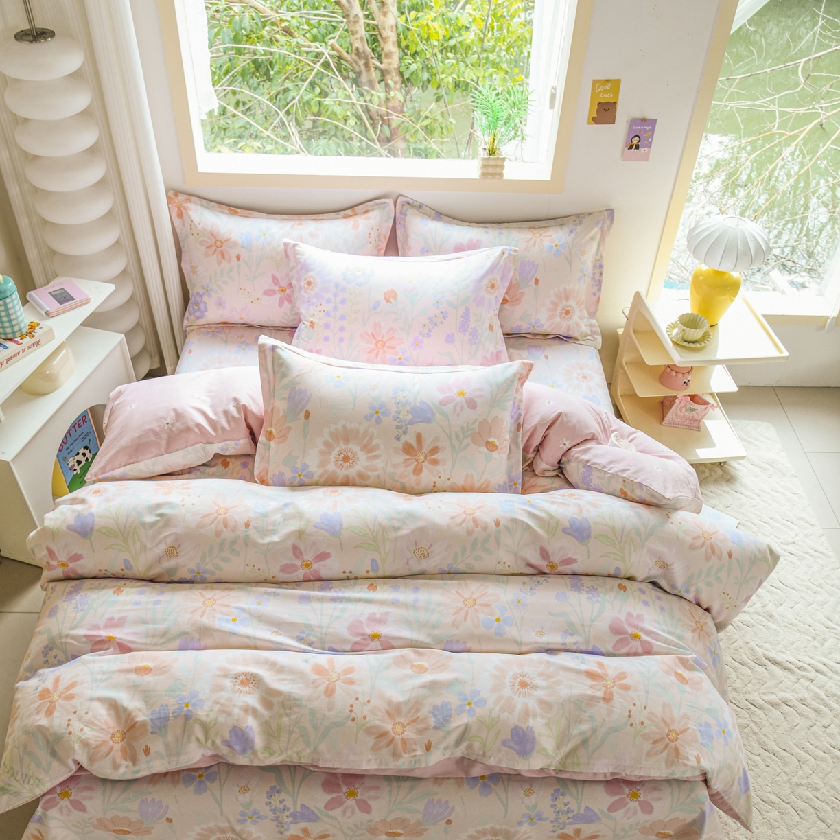 91家纺网 家纺一手货源 找家纺 缘舒家纺 2026新款全棉纯棉印花四件套 妍染