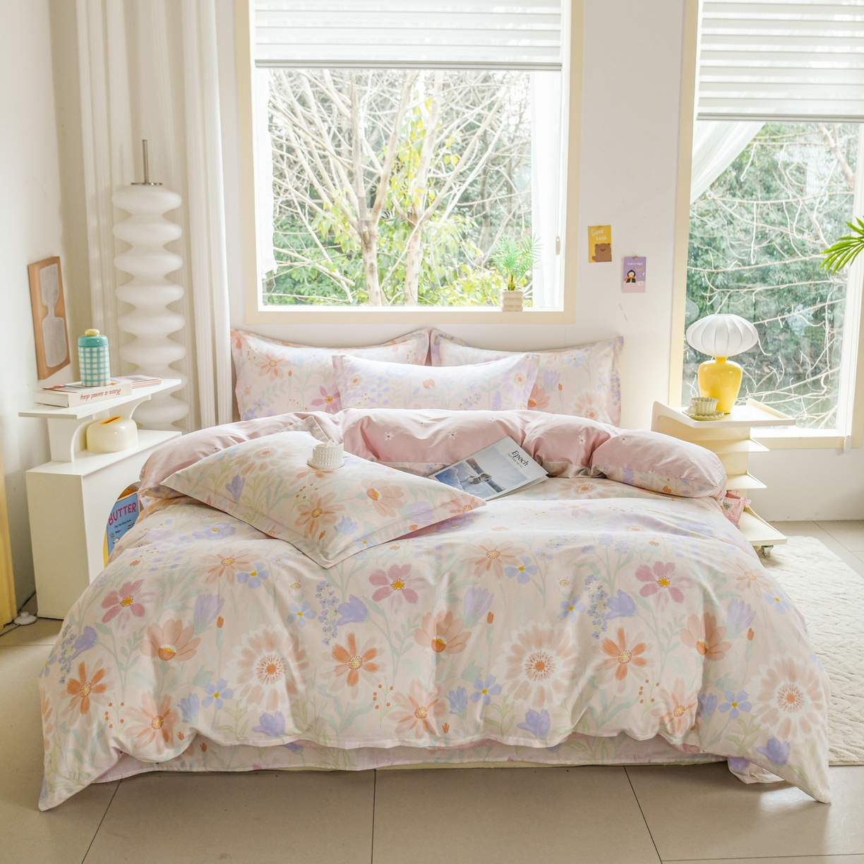 91家纺网 家纺一手货源 找家纺 缘舒家纺 2026新款全棉纯棉印花四件套 妍染