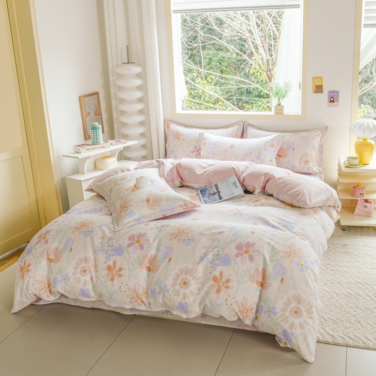 91家纺网 家纺一手货源 找家纺 缘舒家纺 2026新款全棉纯棉印花四件套 妍染