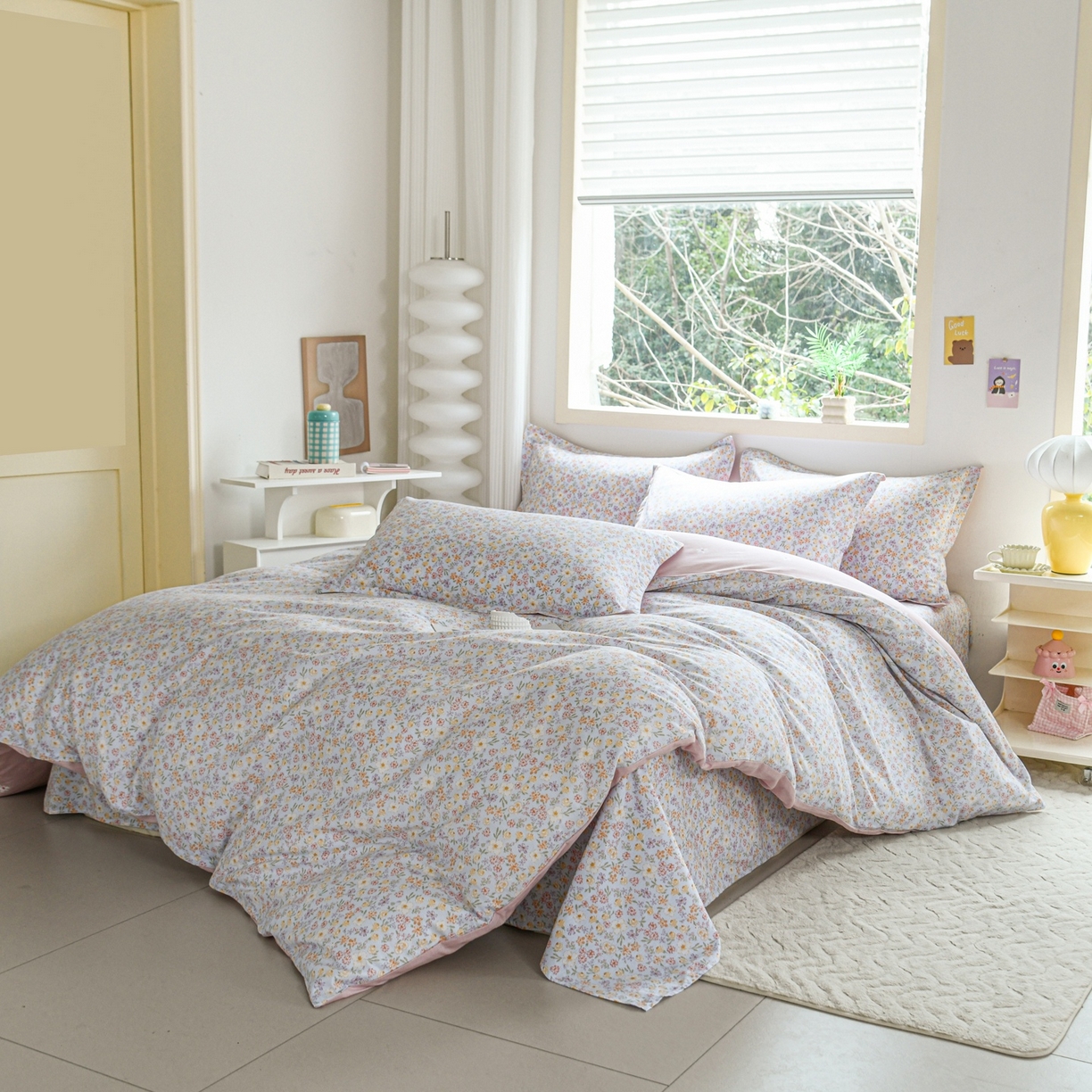 91家纺网 家纺一手货源 找家纺 缘舒家纺 2026新款全棉纯棉印花四件套 樱芝