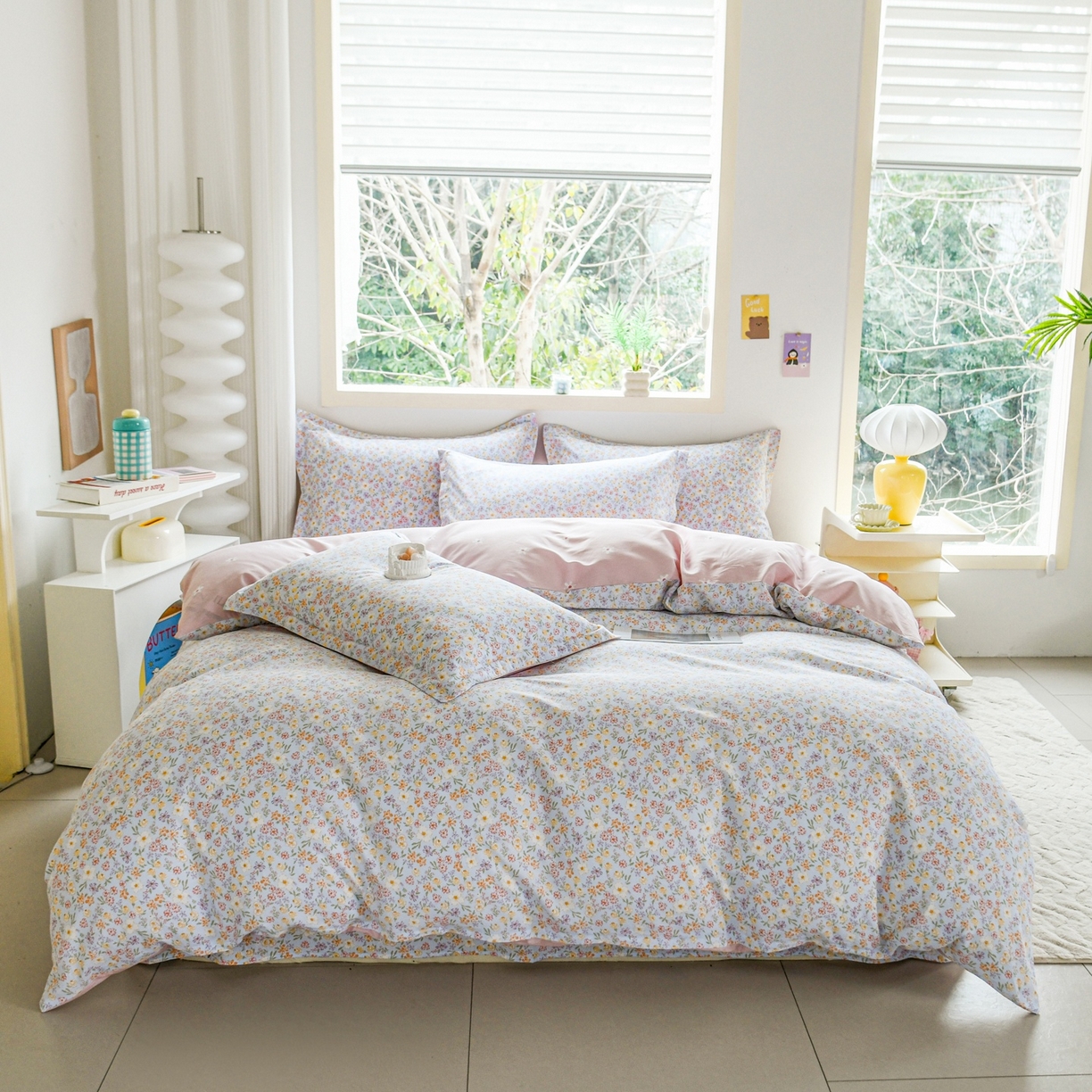 91家纺网 家纺一手货源 找家纺 缘舒家纺 2026新款全棉纯棉印花四件套 樱芝