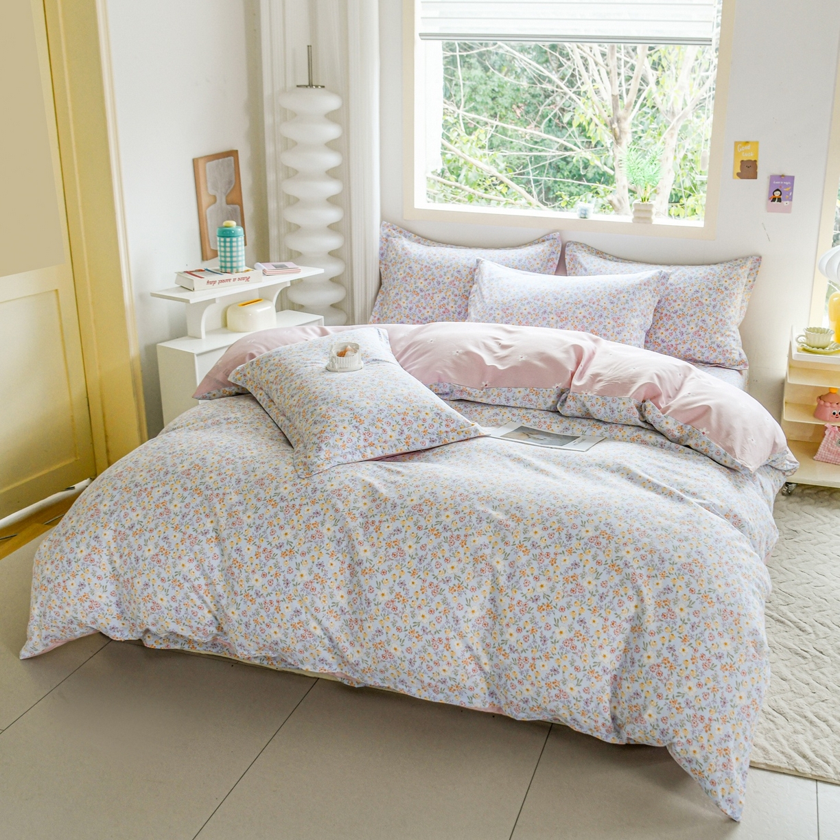 91家纺网 家纺一手货源 找家纺 缘舒家纺 2026新款全棉纯棉印花四件套 樱芝