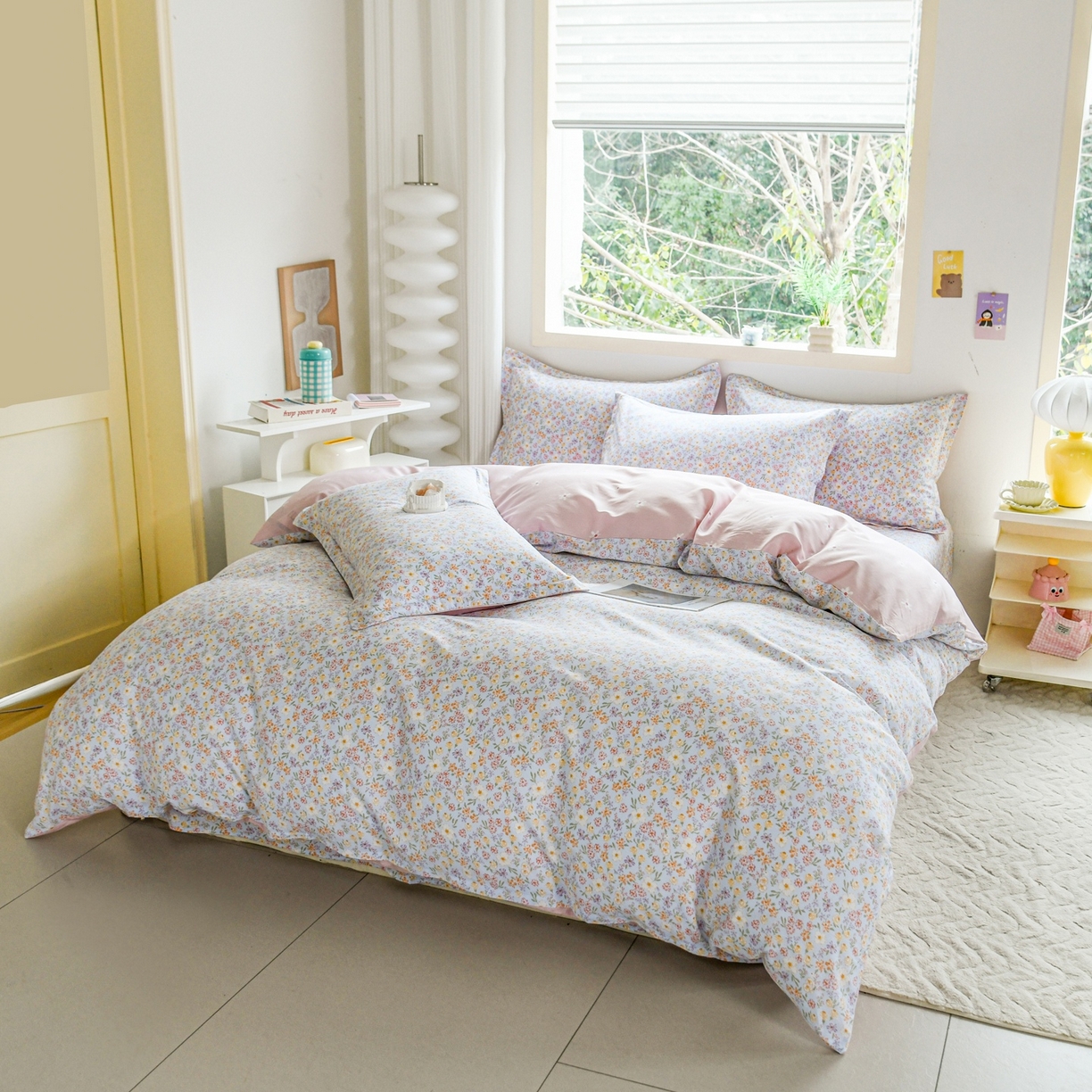 91家纺网 家纺一手货源 找家纺 缘舒家纺 2026新款全棉纯棉印花四件套 樱芝