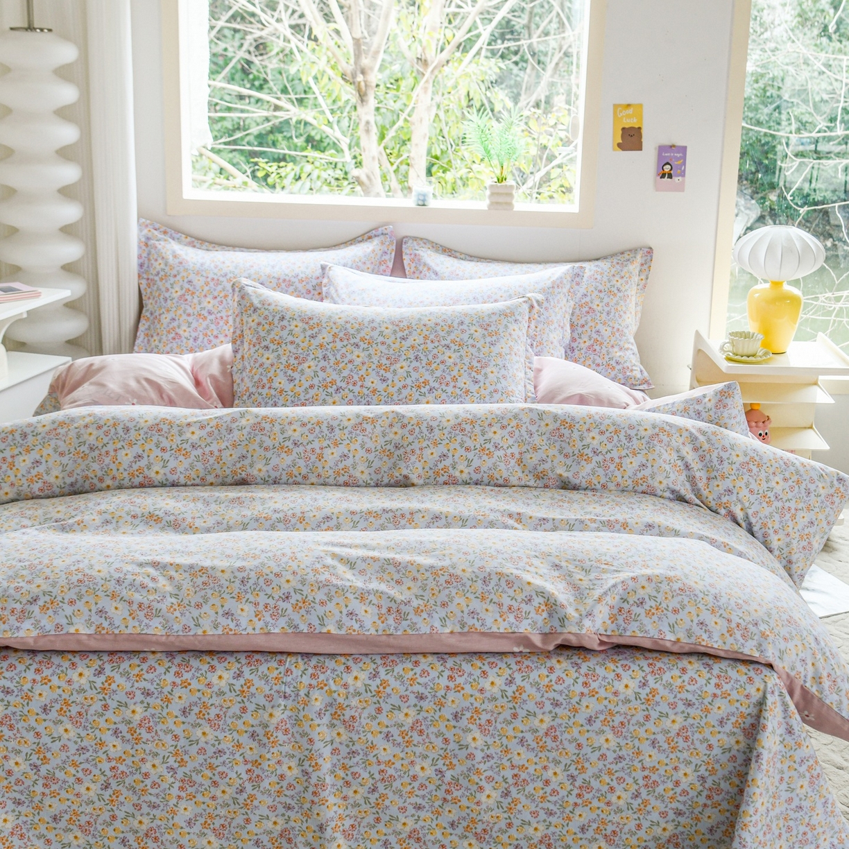 91家纺网 家纺一手货源 找家纺 缘舒家纺 2026新款全棉纯棉印花四件套 樱芝