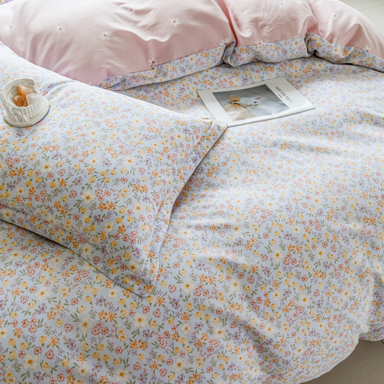 91家纺网 家纺一手货源 找家纺 缘舒家纺 2026新款全棉纯棉印花四件套 樱芝