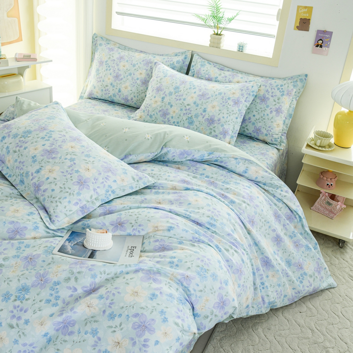 91家纺网 家纺一手货源 找家纺 缘舒家纺 2026新款全棉纯棉印花四件套 月泱