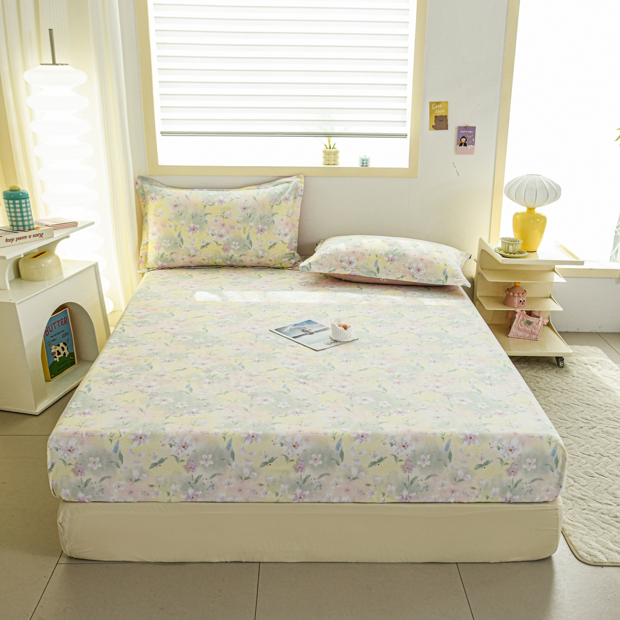 91家纺网 家纺一手货源 找家纺 缘舒家纺 2026新款全棉纯棉印花单床笠床笠单件 风堇