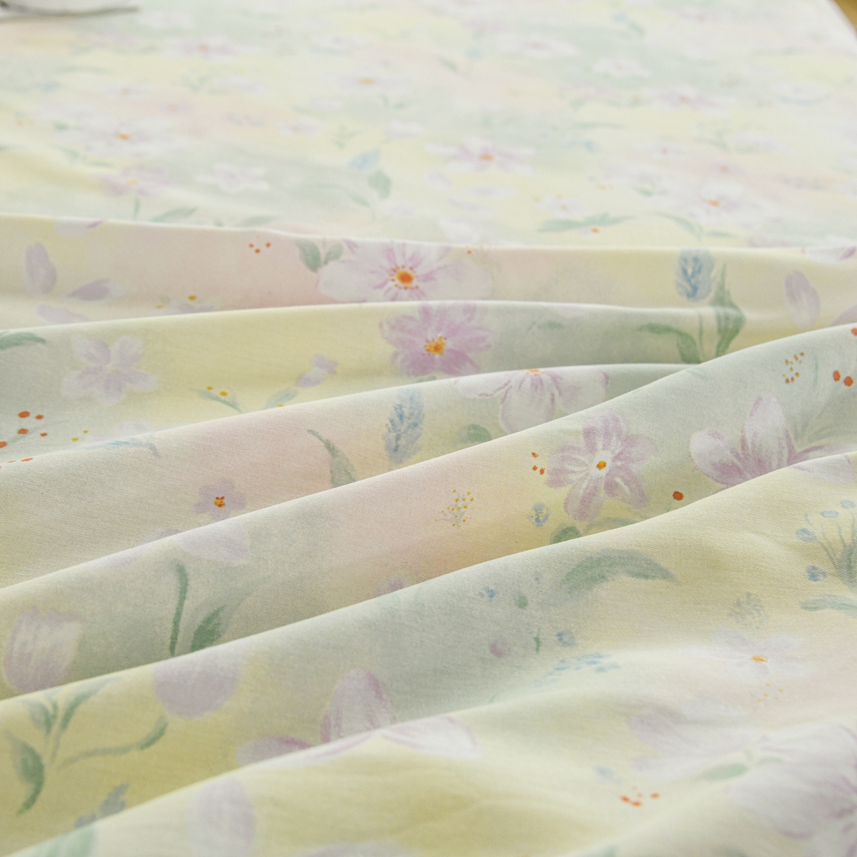 91家纺网 家纺一手货源 找家纺 缘舒家纺 2026新款全棉纯棉印花单床笠床笠单件 风堇