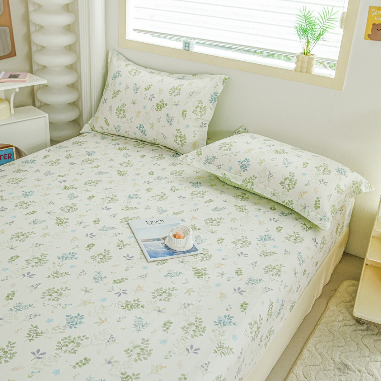 91家纺网 家纺一手货源 找家纺 缘舒家纺 2026新款全棉纯棉印花单床笠床笠单件 花丛小艺