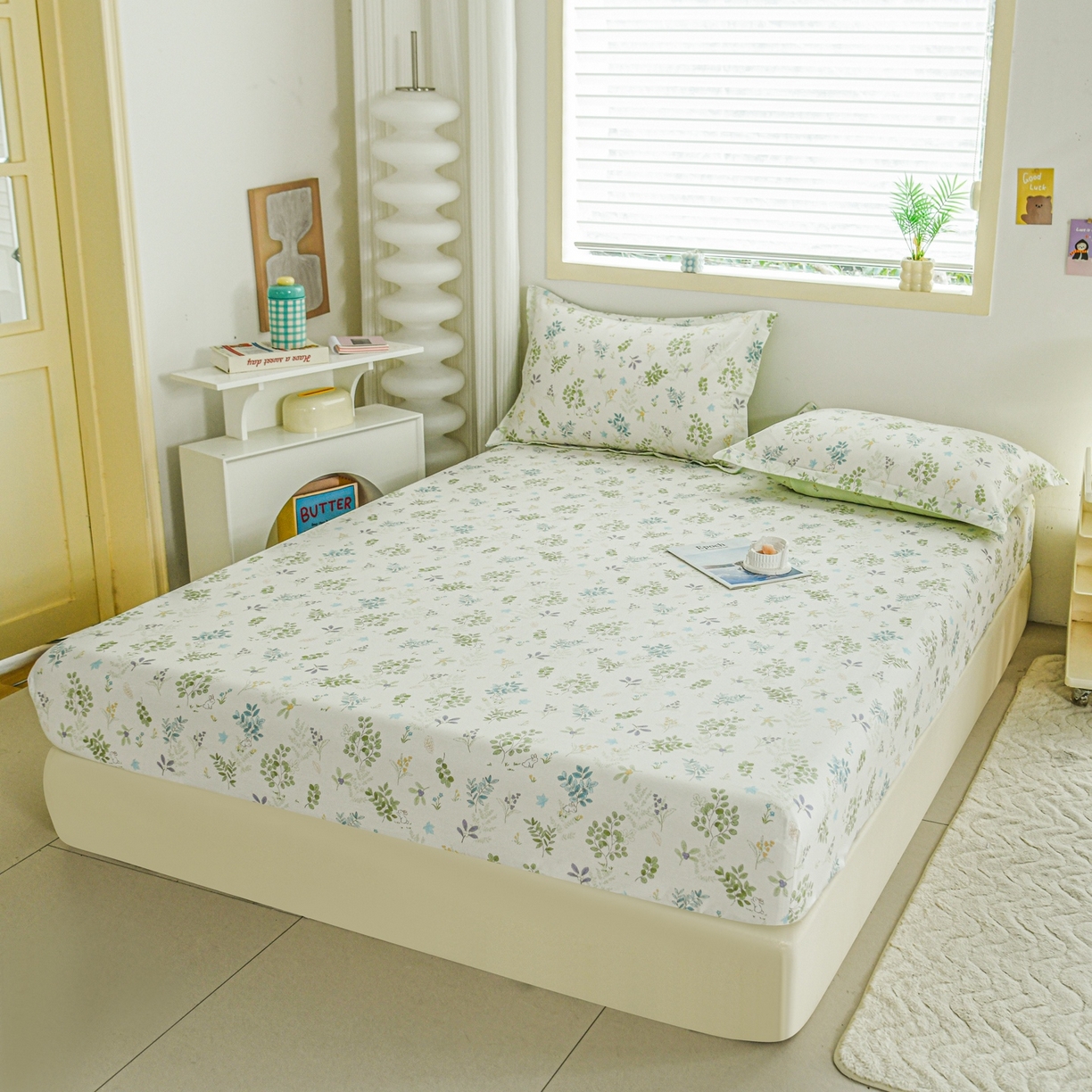 91家纺网 家纺一手货源 找家纺 缘舒家纺 2026新款全棉纯棉印花单床笠床笠单件 花丛小艺