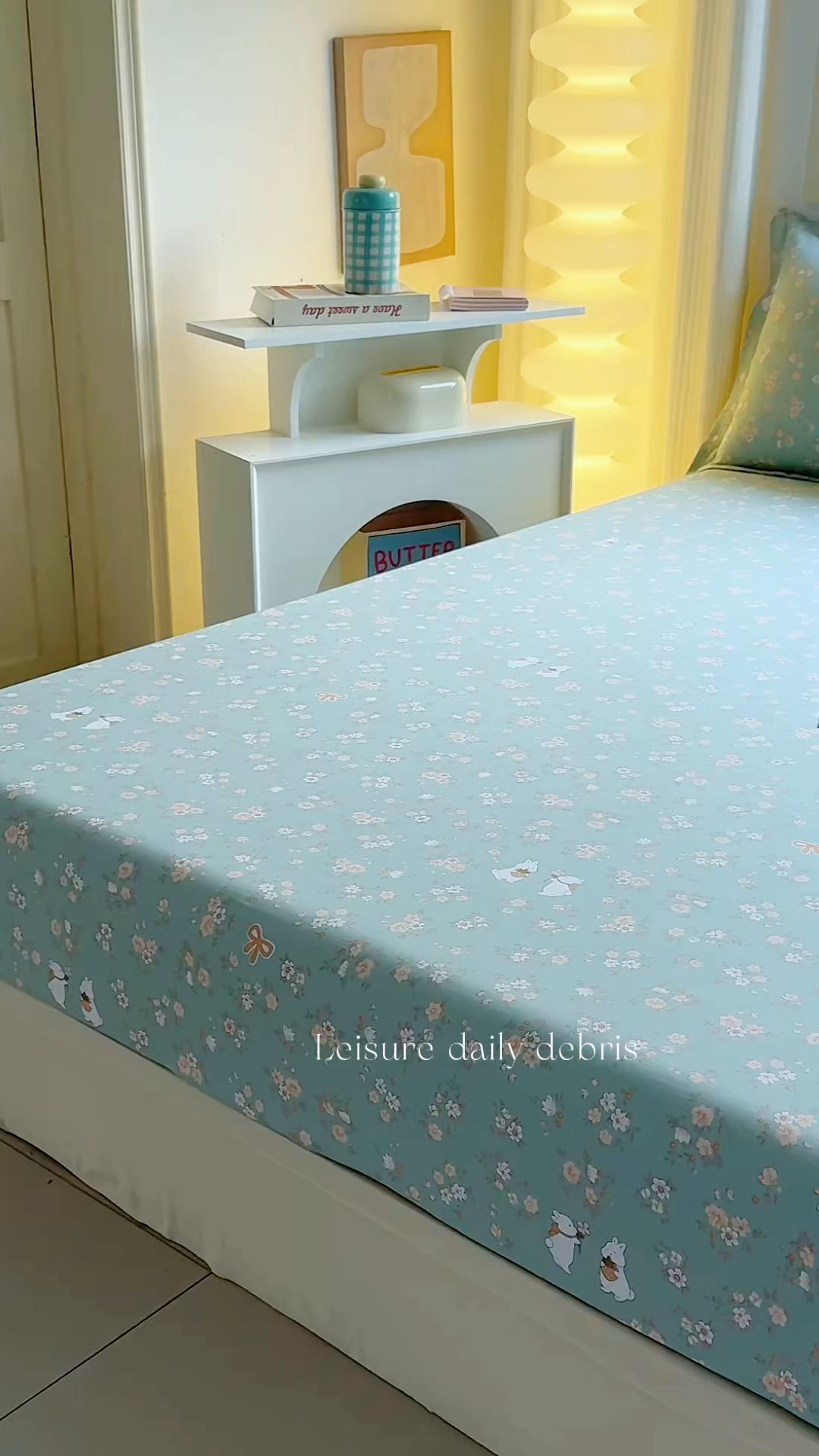 91家纺网 家纺一手货源 找家纺 缘舒家纺 2026新款全棉纯棉印花单床笠床笠单件 花间兔