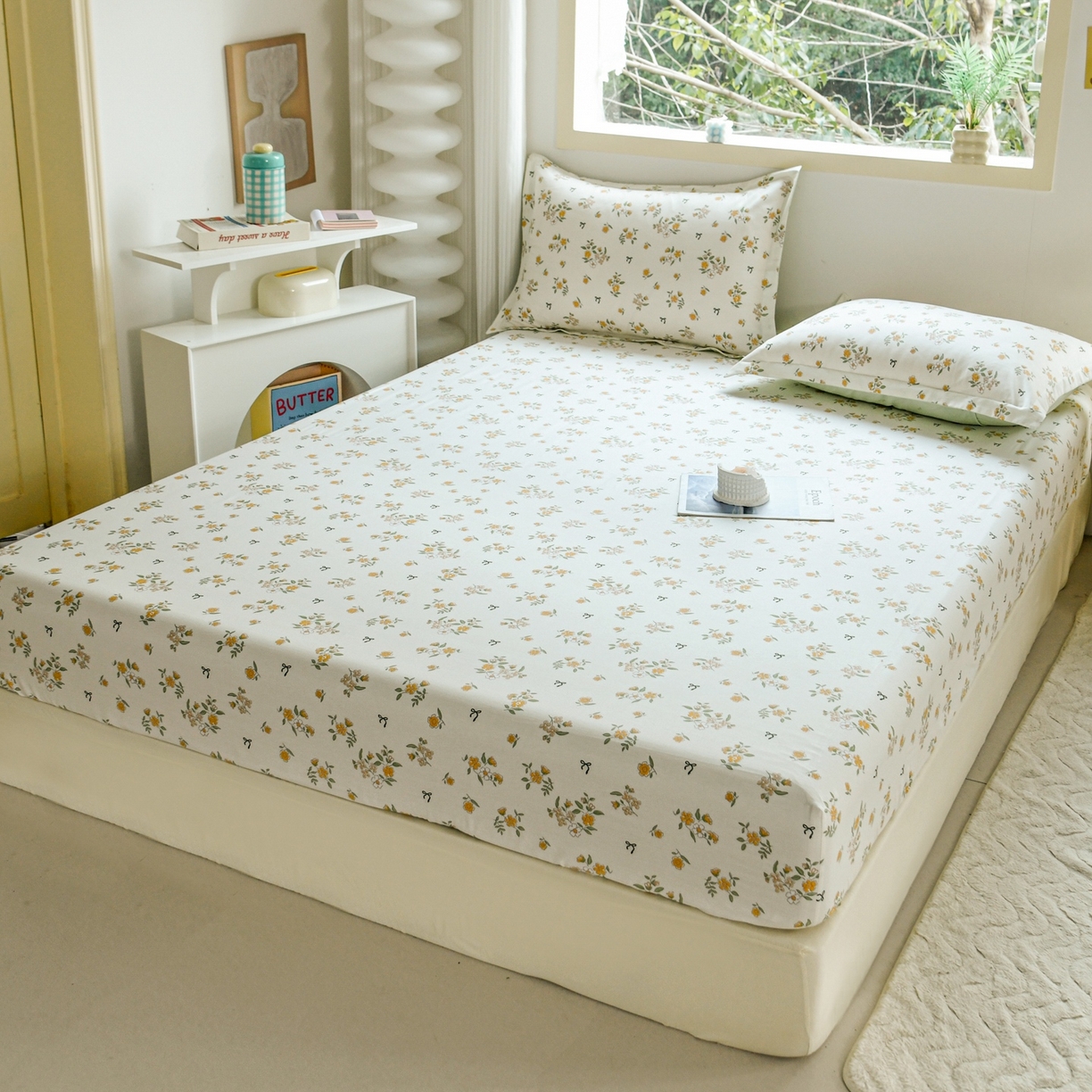 91家纺网 家纺一手货源 找家纺 缘舒家纺 2026新款全棉纯棉印花单床笠床笠单件 花叙