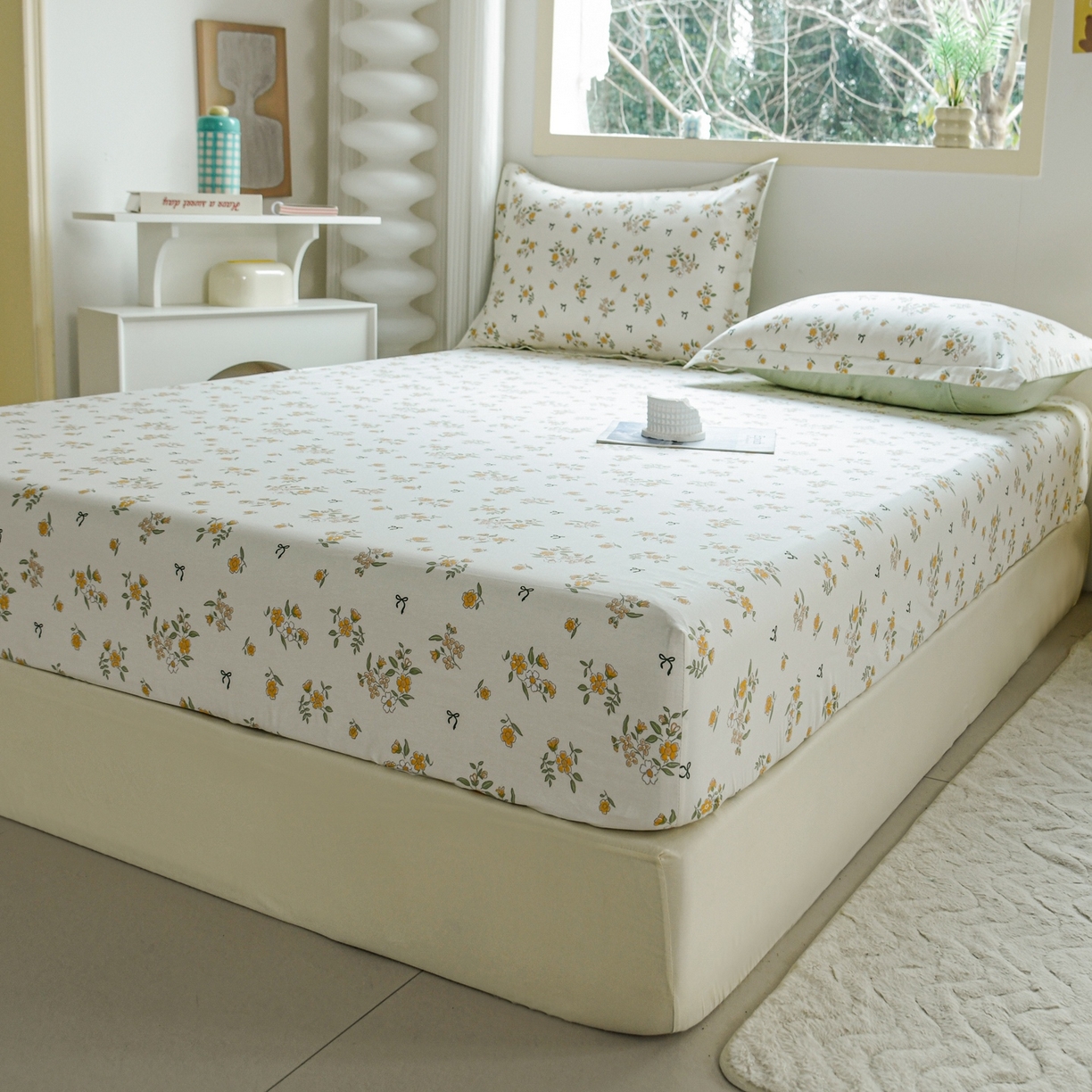 91家纺网 家纺一手货源 找家纺 缘舒家纺 2026新款全棉纯棉印花单床笠床笠单件 花叙