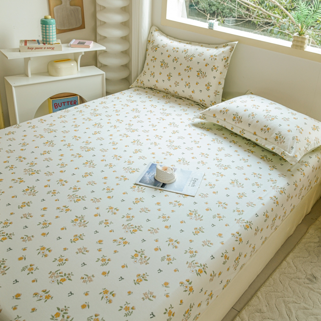 91家纺网 家纺一手货源 找家纺 缘舒家纺 2026新款全棉纯棉印花单床笠床笠单件 花叙