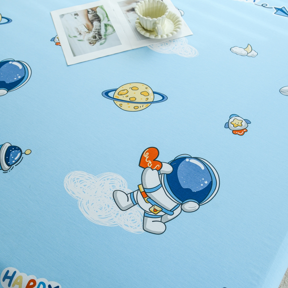 91家纺网 家纺一手货源 找家纺 缘舒家纺 2026新款全棉纯棉印花单床笠床笠单件 卡通类-太空奇遇-大板