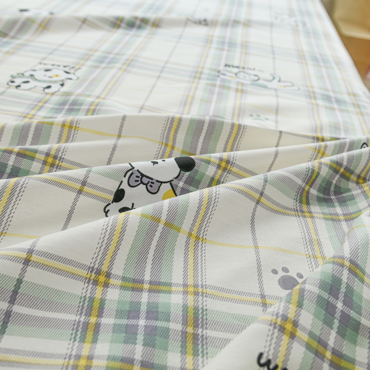 91家纺网 家纺一手货源 找家纺 缘舒家纺 2026新款全棉纯棉印花单床笠床笠单件 酷乐爱宠