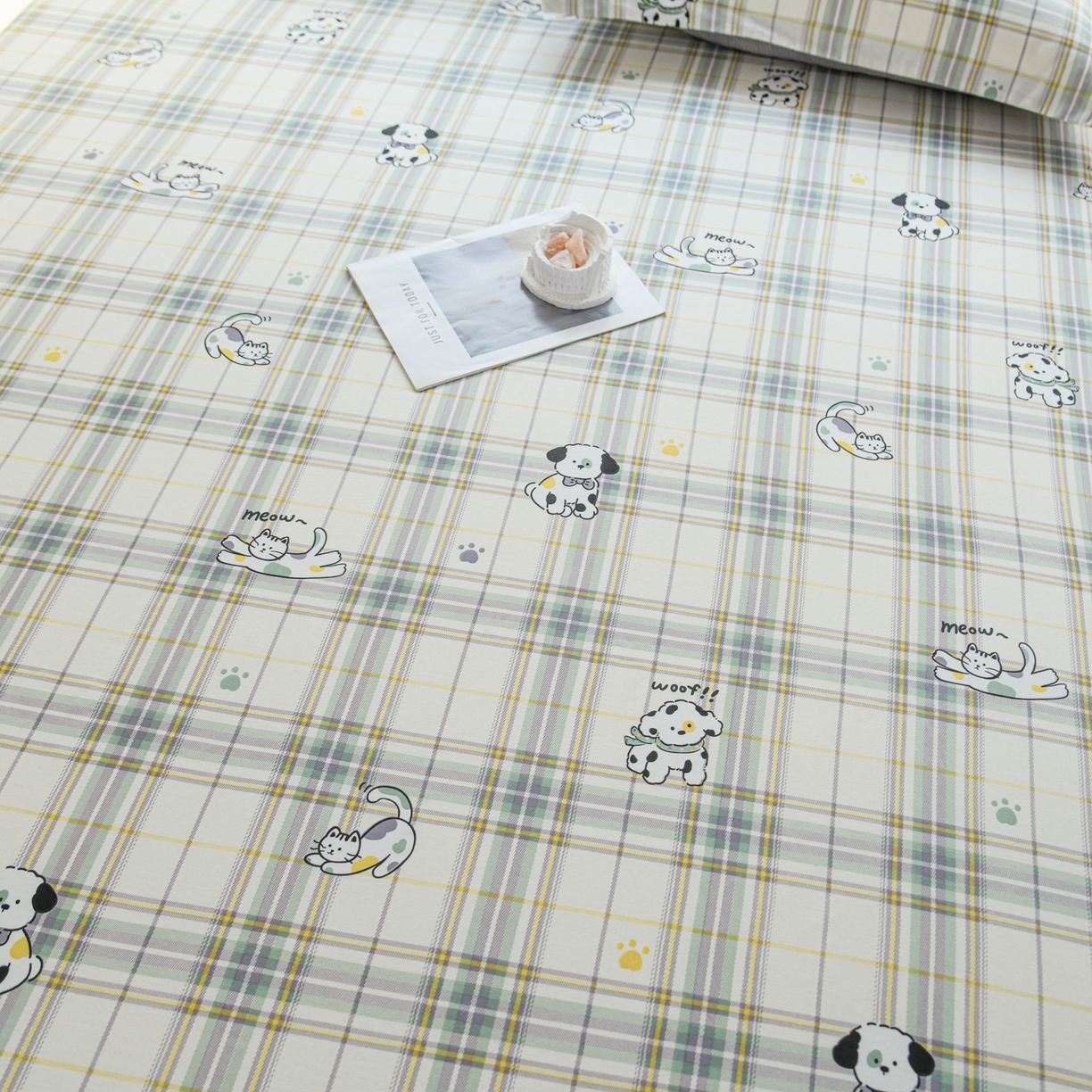 91家纺网 家纺一手货源 找家纺 缘舒家纺 2026新款全棉纯棉印花单床笠床笠单件 酷乐爱宠