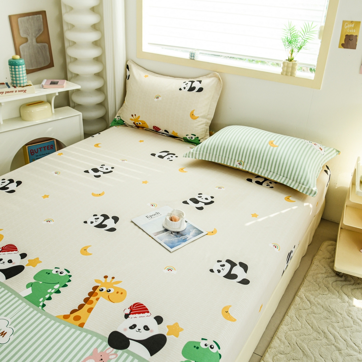 91家纺网 家纺一手货源 找家纺 缘舒家纺 2026新款全棉纯棉印花单床笠床笠单件 萌宠乐园