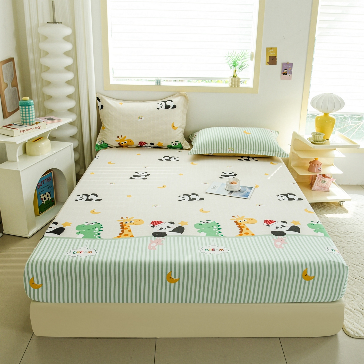 91家纺网 家纺一手货源 找家纺 缘舒家纺 2026新款全棉纯棉印花单床笠床笠单件 萌宠乐园