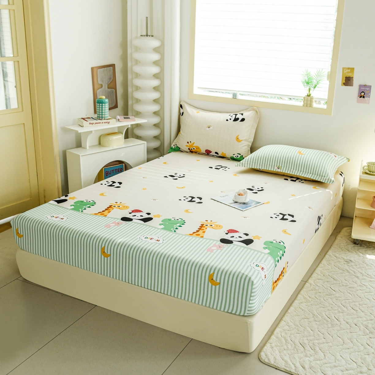 91家纺网 家纺一手货源 找家纺 缘舒家纺 2026新款全棉纯棉印花单床笠床笠单件 萌宠乐园