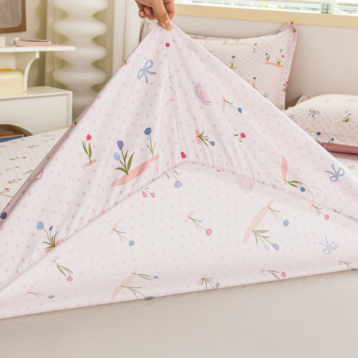 91家纺网 家纺一手货源 找家纺 缘舒家纺 2026新款全棉纯棉印花单床笠床笠单件 软萌芽芽