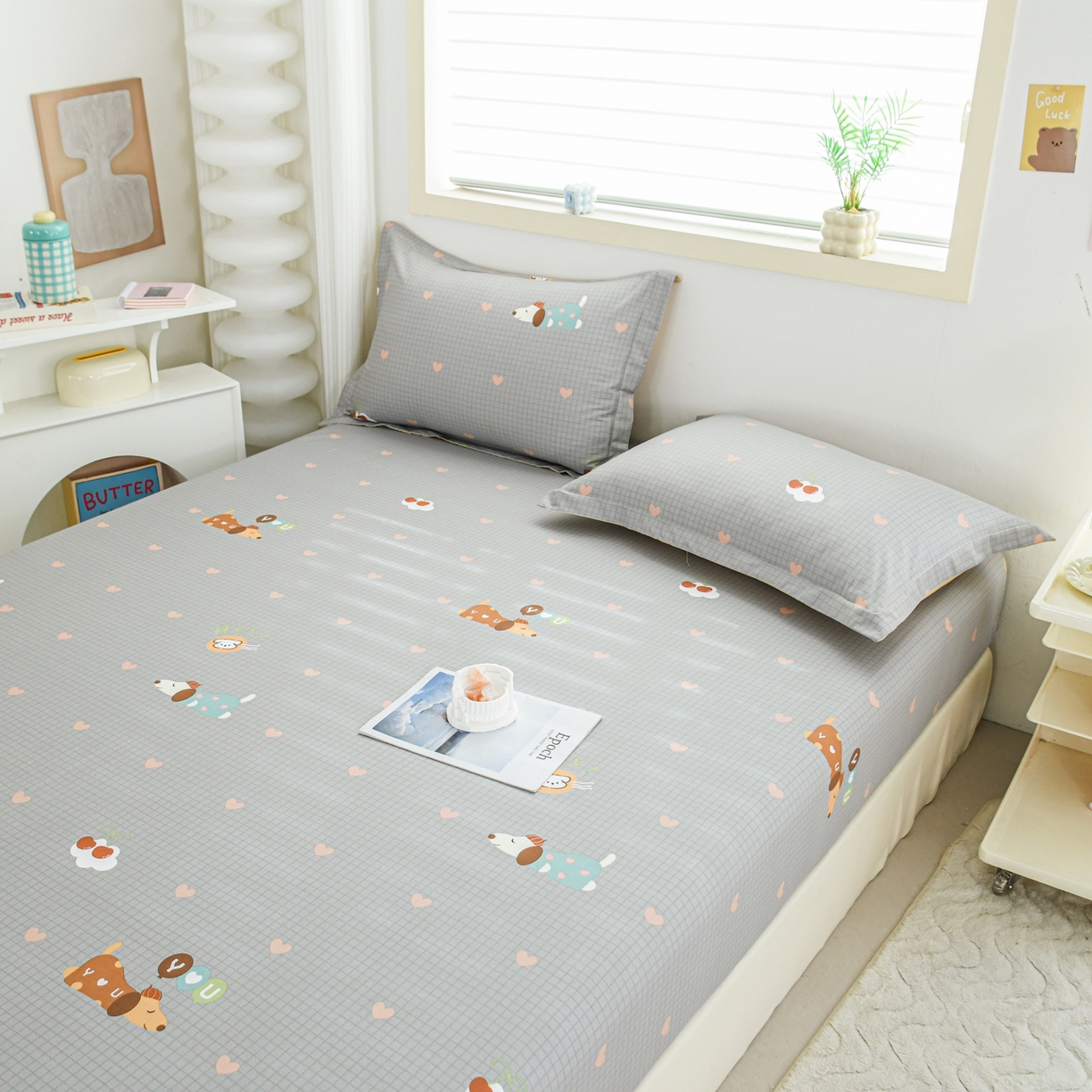 91家纺网 家纺一手货源 找家纺 缘舒家纺 2026新款全棉纯棉印花单床笠床笠单件 甜梦