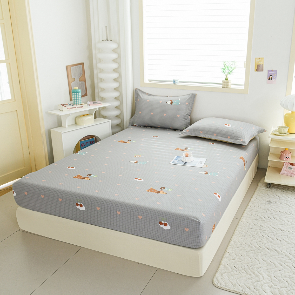 91家纺网 家纺一手货源 找家纺 缘舒家纺 2026新款全棉纯棉印花单床笠床笠单件 甜梦