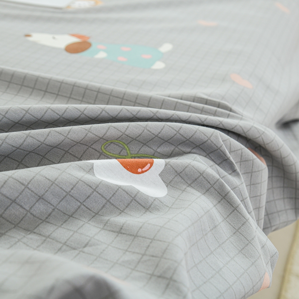 91家纺网 家纺一手货源 找家纺 缘舒家纺 2026新款全棉纯棉印花单床笠床笠单件 甜梦