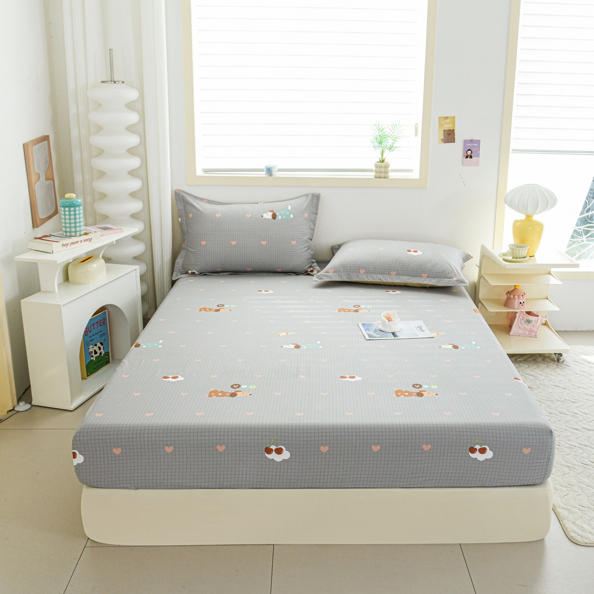 91家纺网 家纺一手货源 找家纺 缘舒家纺 2026新款全棉纯棉印花单床笠床笠单件 甜梦