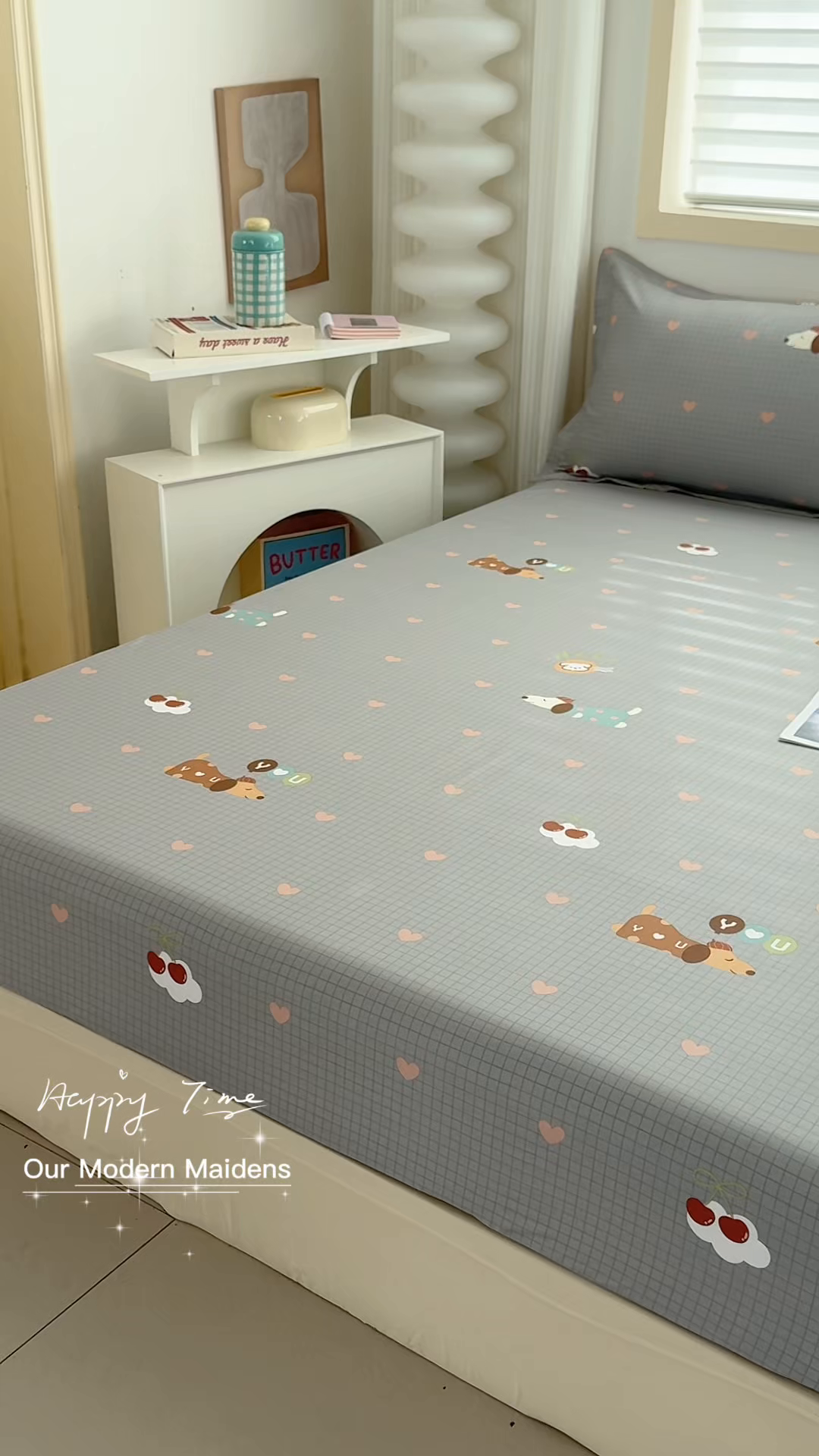 91家纺网 家纺一手货源 找家纺 缘舒家纺 2026新款全棉纯棉印花单床笠床笠单件 甜梦