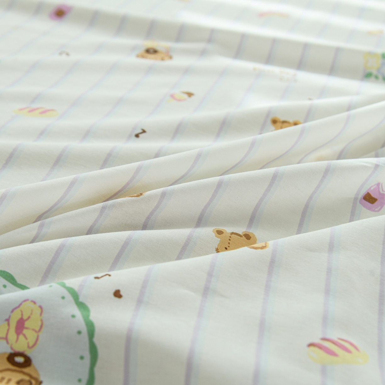 91家纺网 家纺一手货源 找家纺 缘舒家纺 2026新款全棉纯棉印花单床笠床笠单件 小熊假日