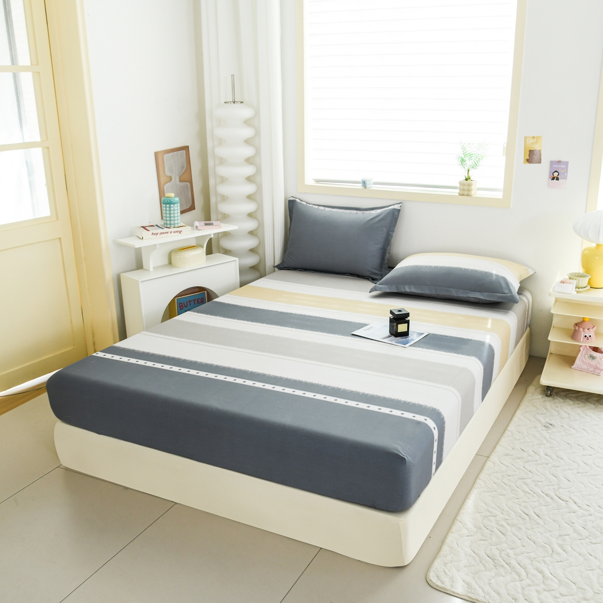 91家纺网 家纺一手货源 找家纺 缘舒家纺 2026新款全棉纯棉印花单床笠床笠单件 星辰大海