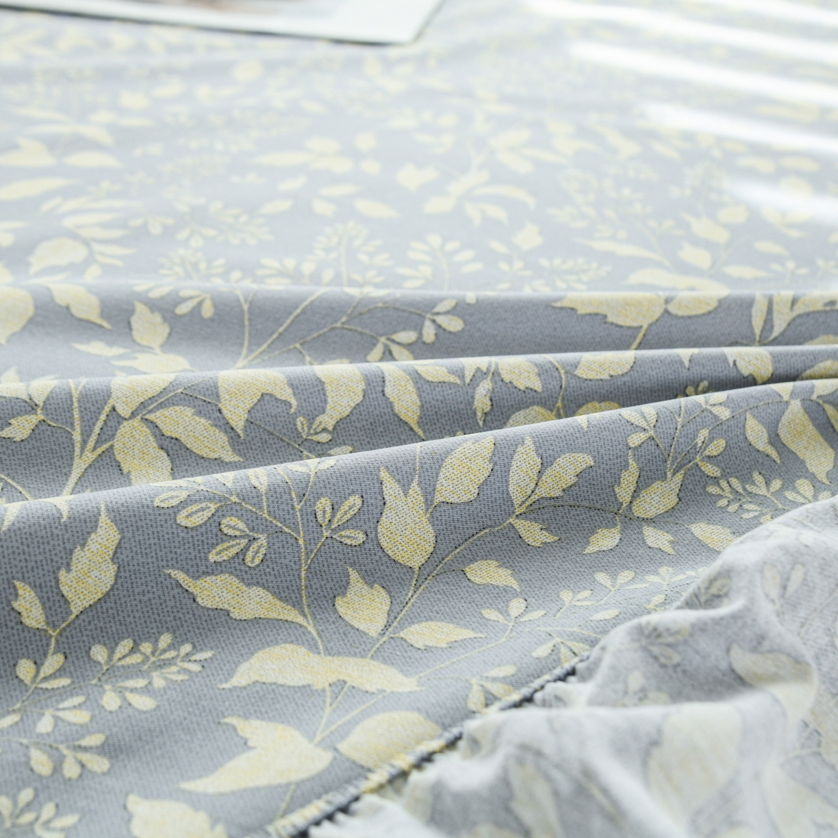 91家纺网 家纺一手货源 找家纺 缘舒家纺 2026新款全棉纯棉印花单床笠床笠单件 叶韵-灰