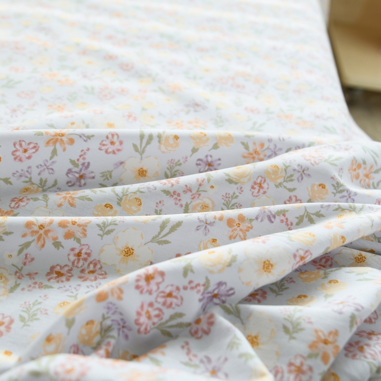 91家纺网 家纺一手货源 找家纺 缘舒家纺 2026新款全棉纯棉印花单床笠床笠单件 樱芝