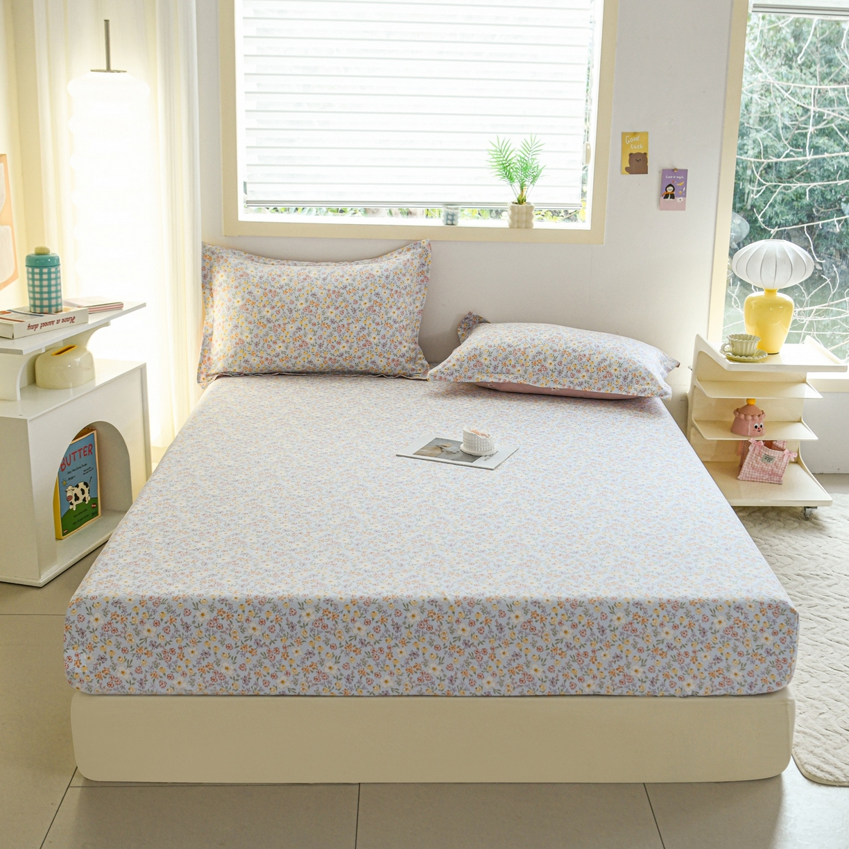 91家纺网 家纺一手货源 找家纺 缘舒家纺 2026新款全棉纯棉印花单床笠床笠单件 樱芝