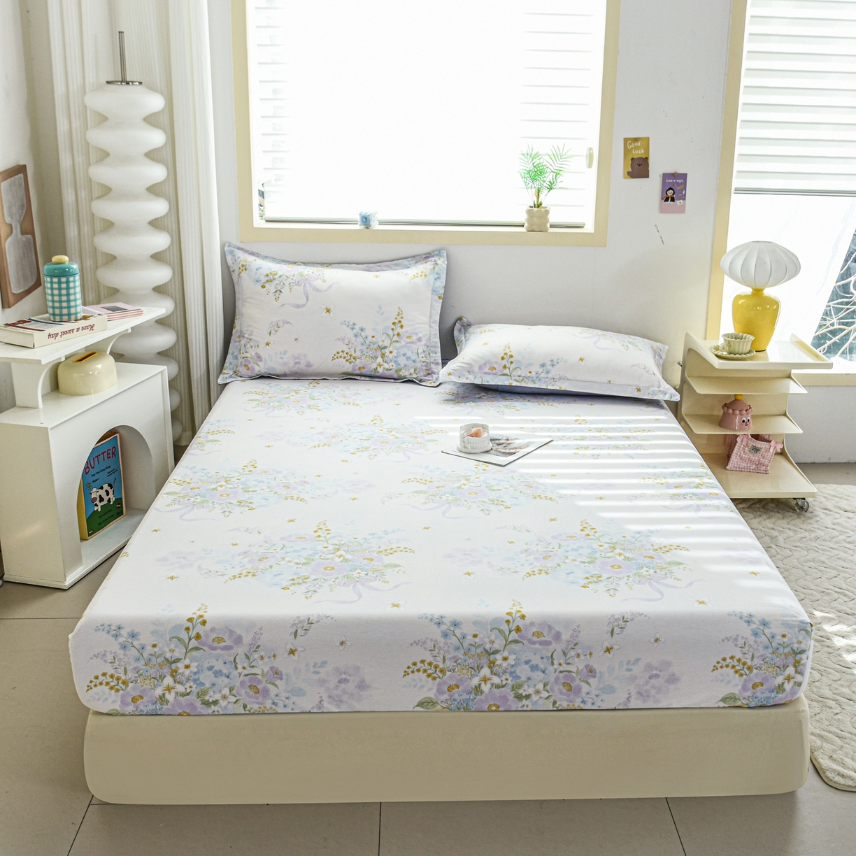 91家纺网 家纺一手货源 找家纺 缘舒家纺 2026新款全棉纯棉印花单床笠床笠单件 悠悠仙境