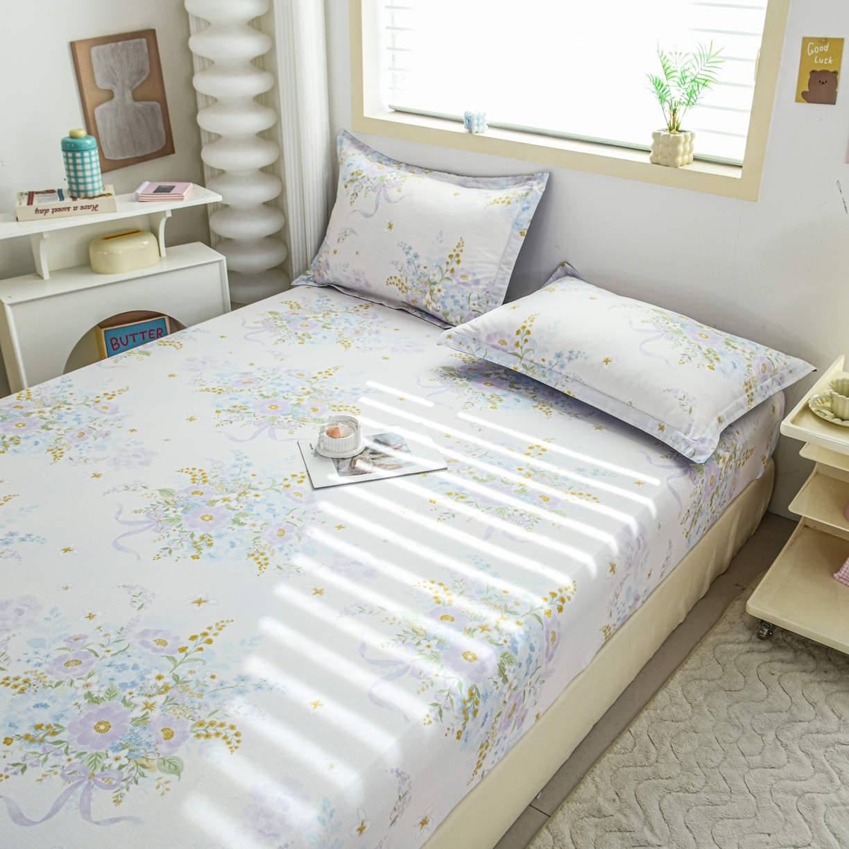 91家纺网 家纺一手货源 找家纺 缘舒家纺 2026新款全棉纯棉印花单床笠床笠单件 悠悠仙境