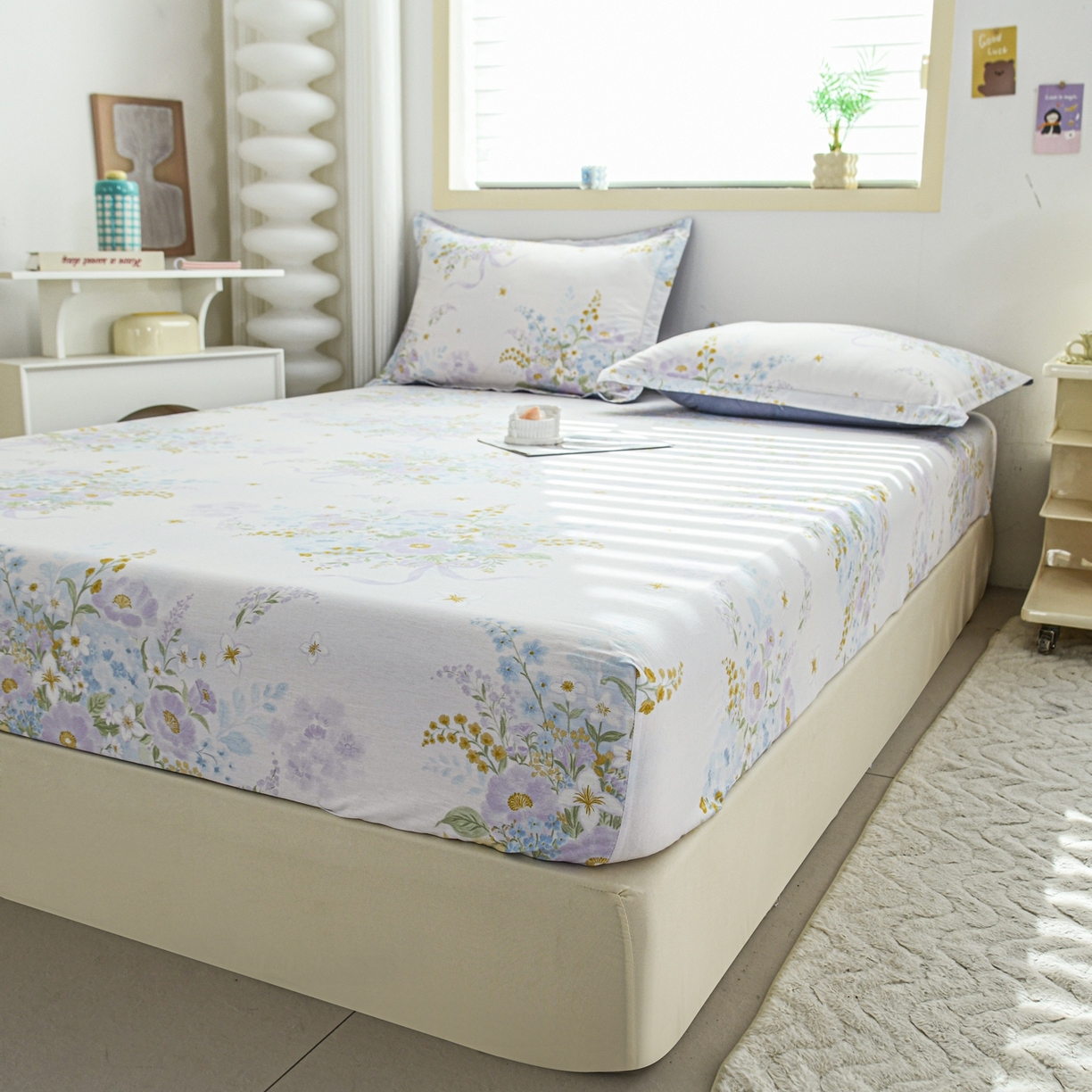 91家纺网 家纺一手货源 找家纺 缘舒家纺 2026新款全棉纯棉印花单床笠床笠单件 悠悠仙境