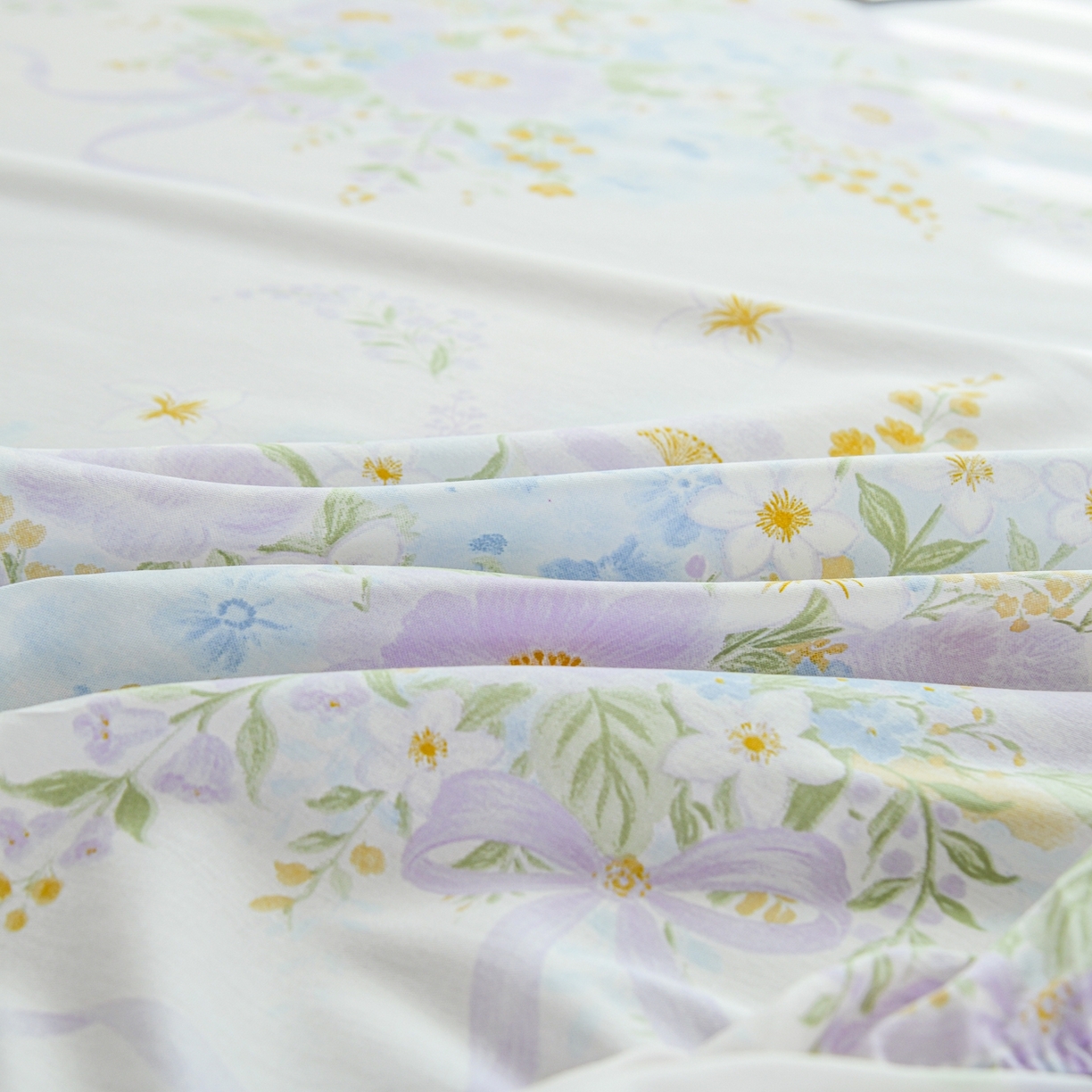 91家纺网 家纺一手货源 找家纺 缘舒家纺 2026新款全棉纯棉印花单床笠床笠单件 悠悠仙境