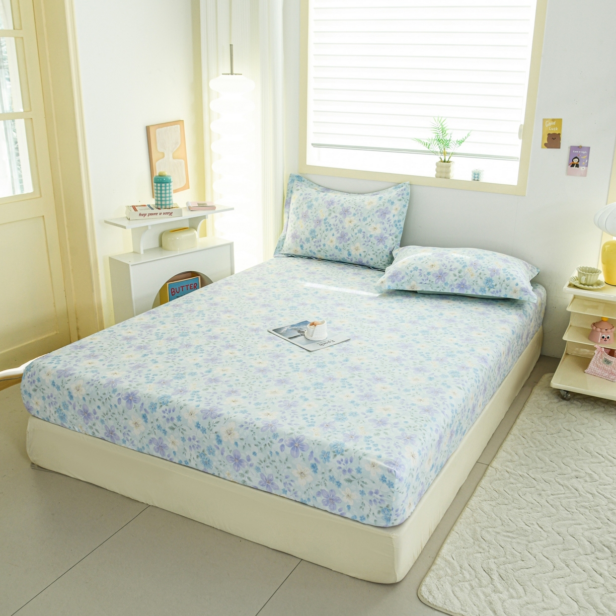 91家纺网 家纺一手货源 找家纺 缘舒家纺 2026新款全棉纯棉印花单床笠床笠单件 月泱