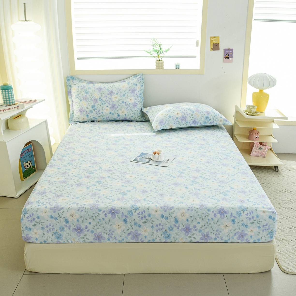 91家纺网 家纺一手货源 找家纺 缘舒家纺 2026新款全棉纯棉印花单床笠床笠单件 月泱