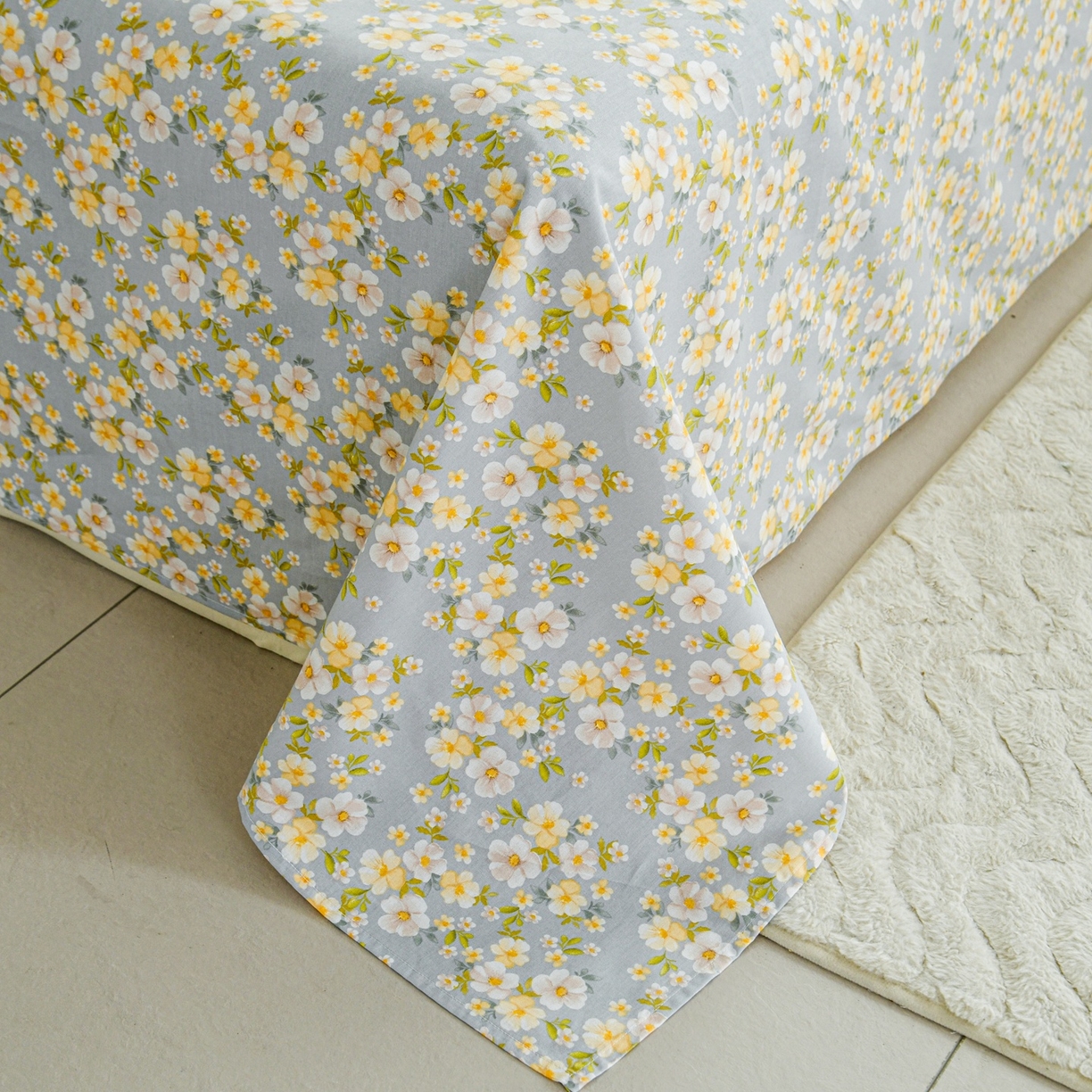 91家纺网 家纺一手货源 找家纺 缘舒家纺 2026新款全棉纯棉印花单床单床单单件 繁花