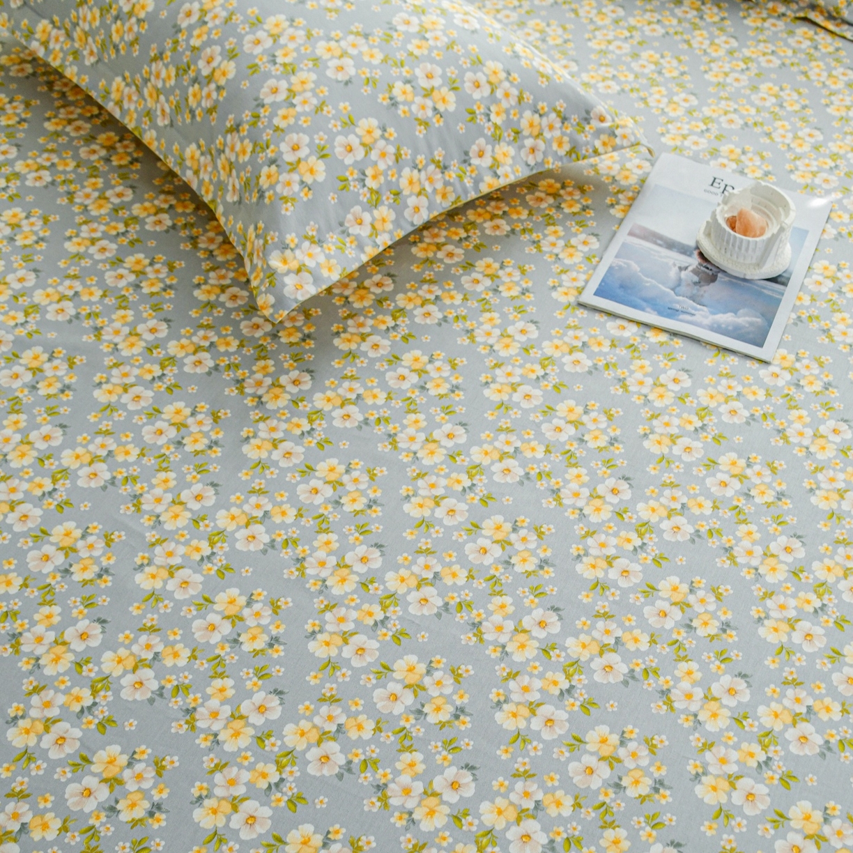 91家纺网 家纺一手货源 找家纺 缘舒家纺 2026新款全棉纯棉印花单床单床单单件 繁花