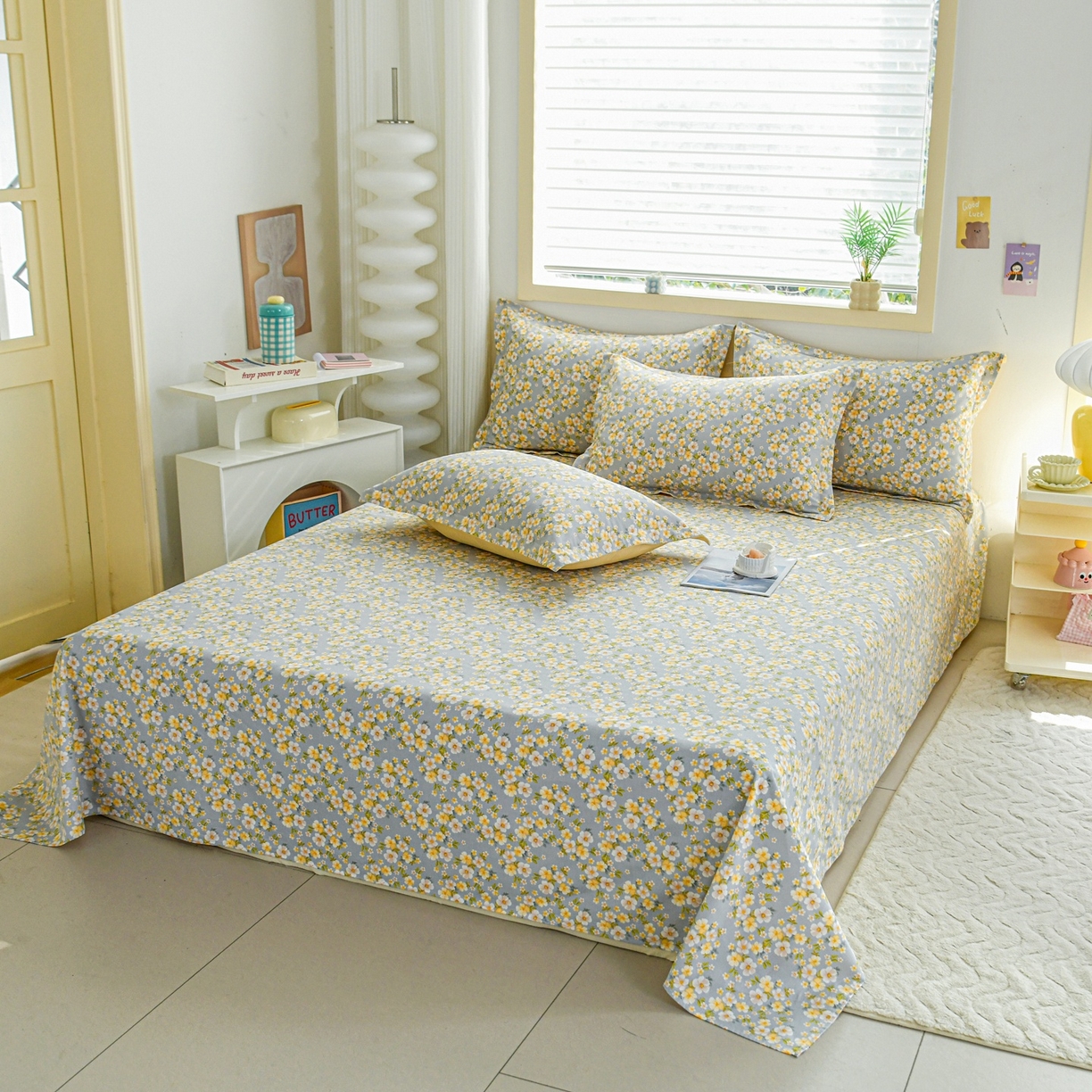 91家纺网 家纺一手货源 找家纺 缘舒家纺 2026新款全棉纯棉印花单床单床单单件 繁花