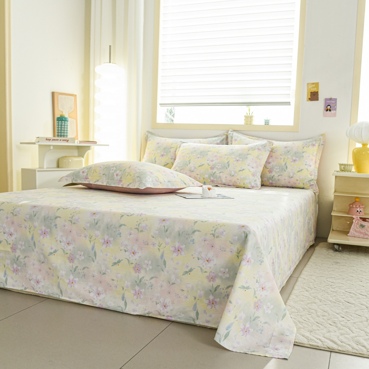 91家纺网 家纺一手货源 找家纺 缘舒家纺 2026新款全棉纯棉印花单床单床单单件 风堇