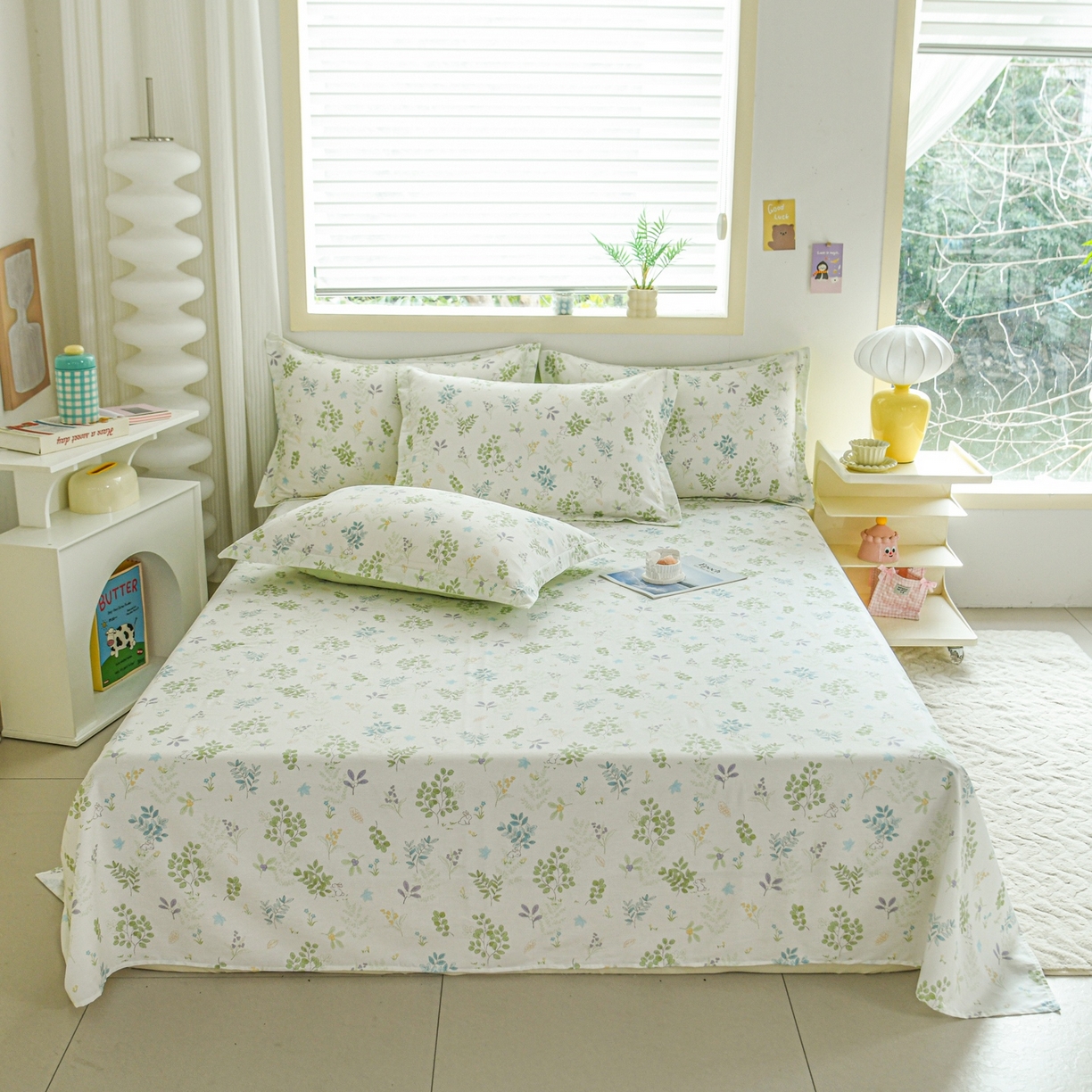 缘舒家纺 2026新款全棉纯棉印花单床单床单单件 花丛小艺