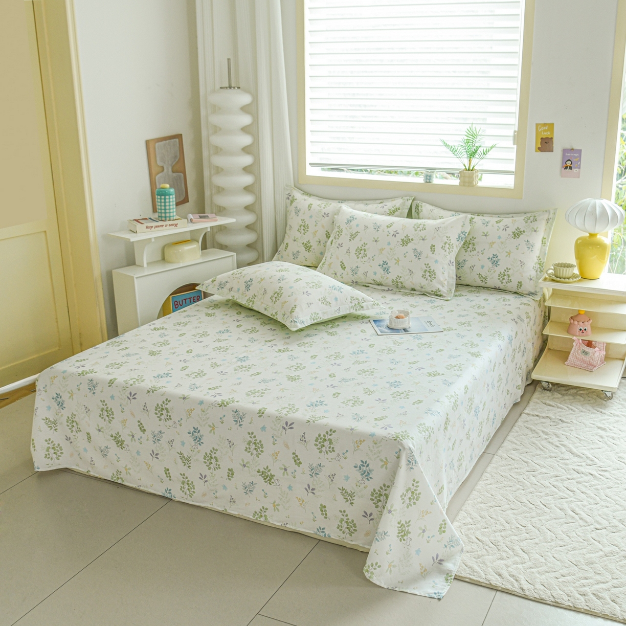 91家纺网 家纺一手货源 找家纺 缘舒家纺 2026新款全棉纯棉印花单床单床单单件 花丛小艺