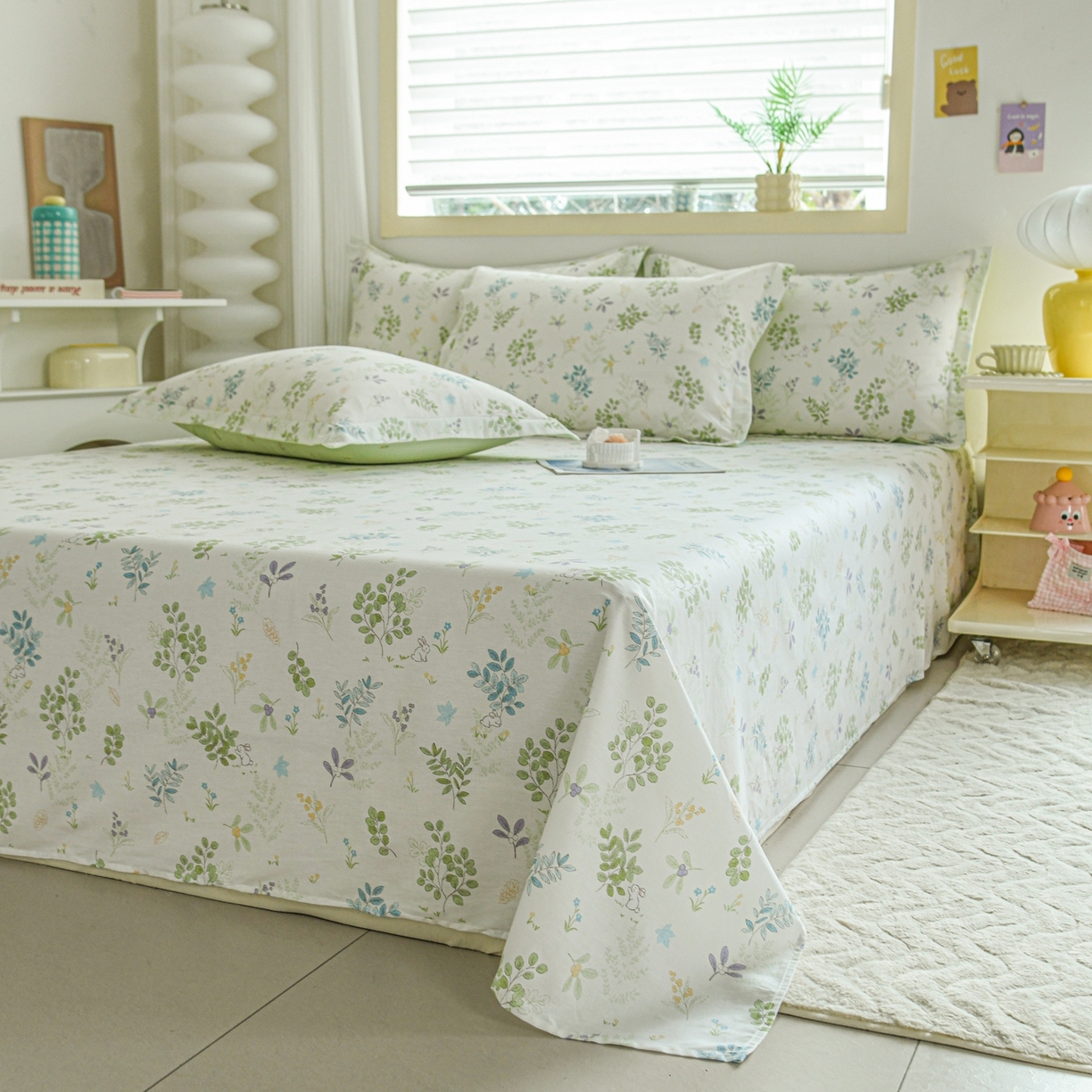 91家纺网 家纺一手货源 找家纺 缘舒家纺 2026新款全棉纯棉印花单床单床单单件 花丛小艺