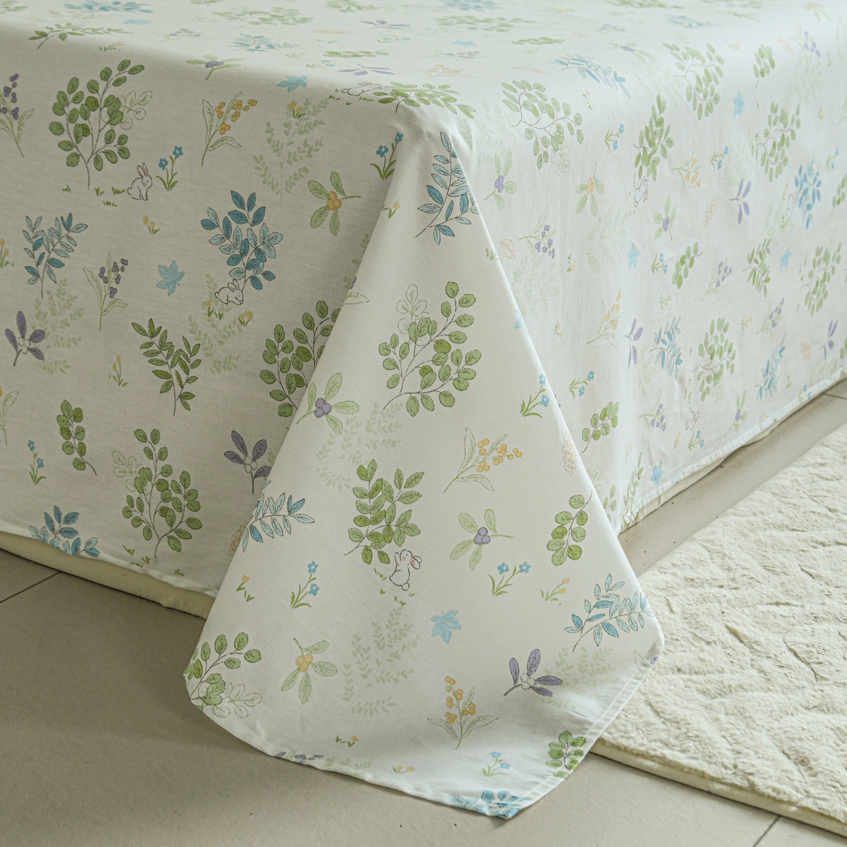 91家纺网 家纺一手货源 找家纺 缘舒家纺 2026新款全棉纯棉印花单床单床单单件 花丛小艺