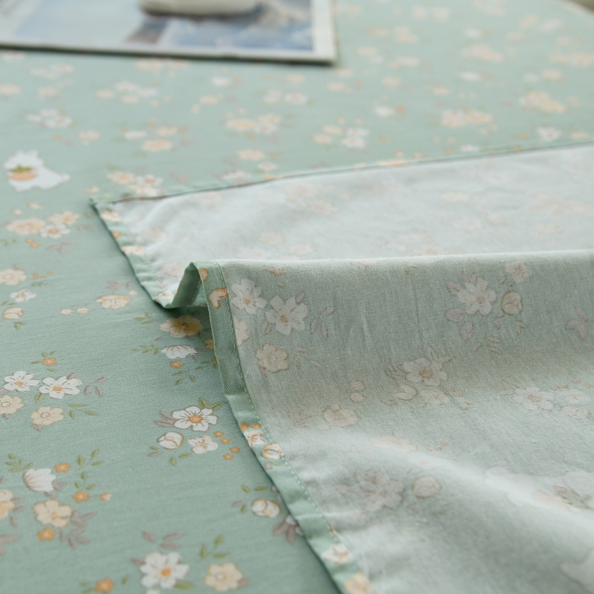 91家纺网 家纺一手货源 找家纺 缘舒家纺 2026新款全棉纯棉印花单床单床单单件 花间兔